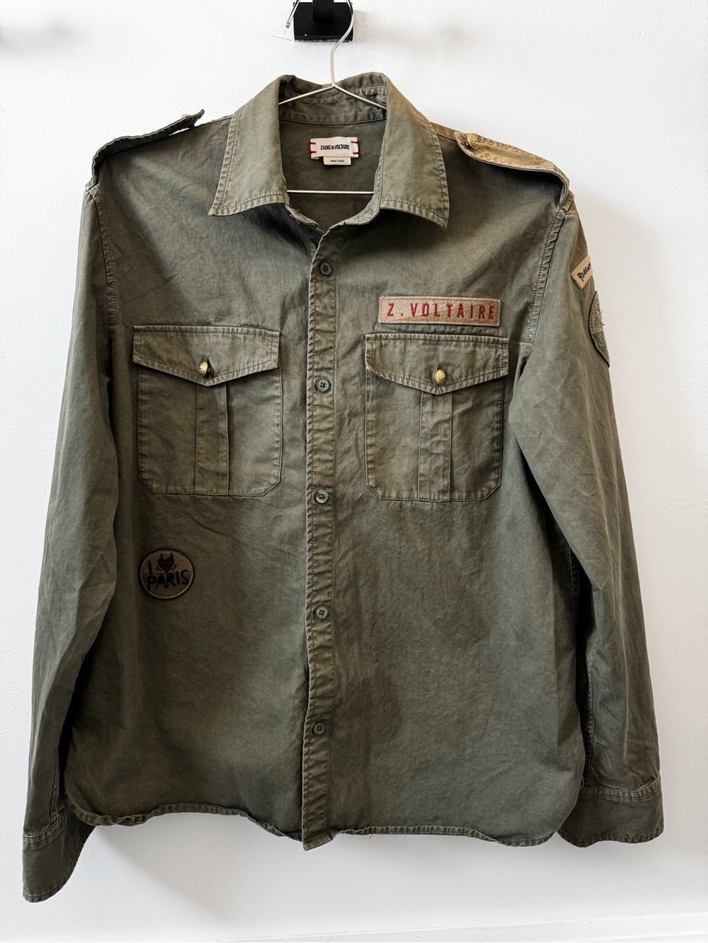 Zadig & Voltaire Olive Military Field Shirt Jacket
